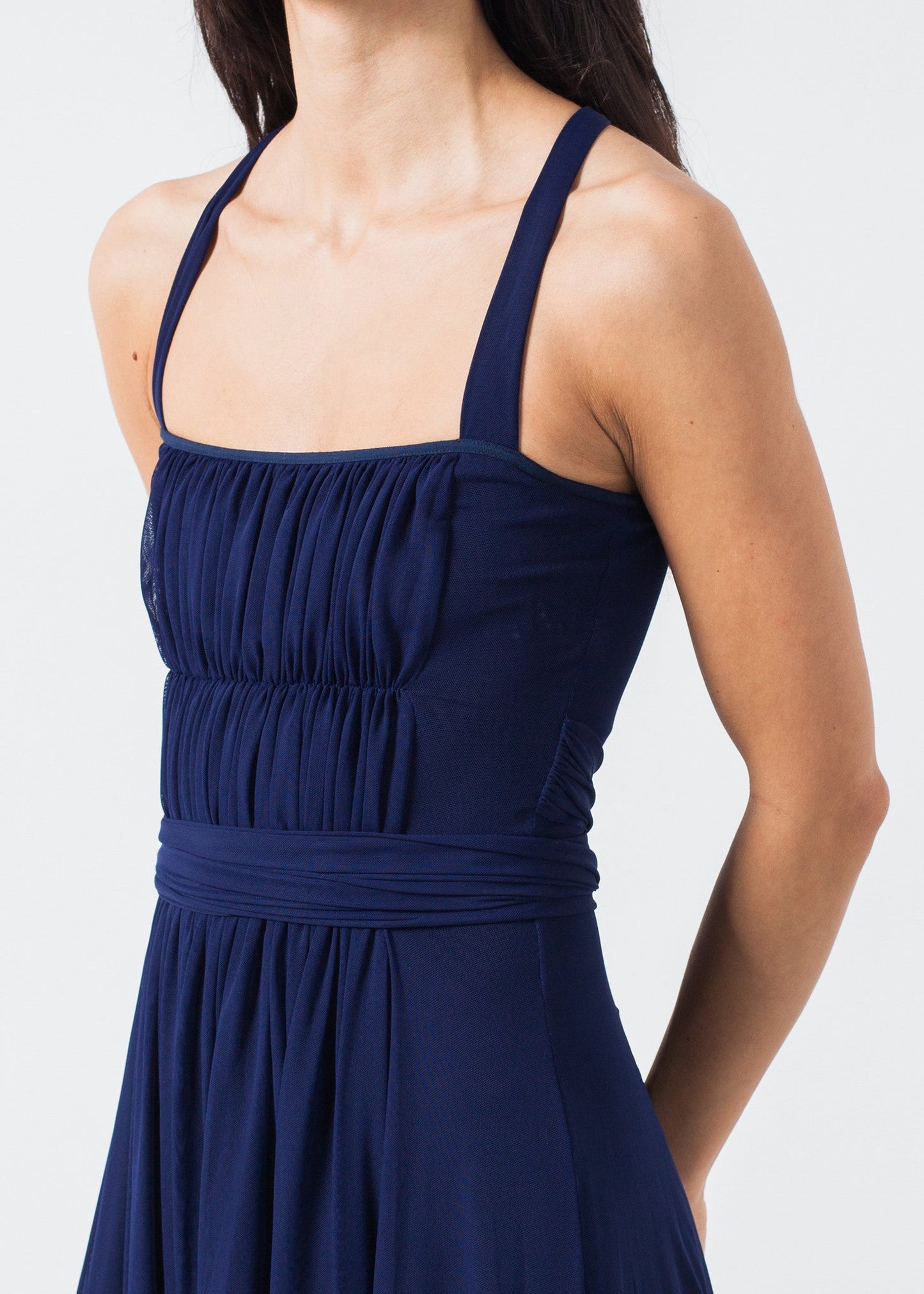 Ruched Party Dress in Navy