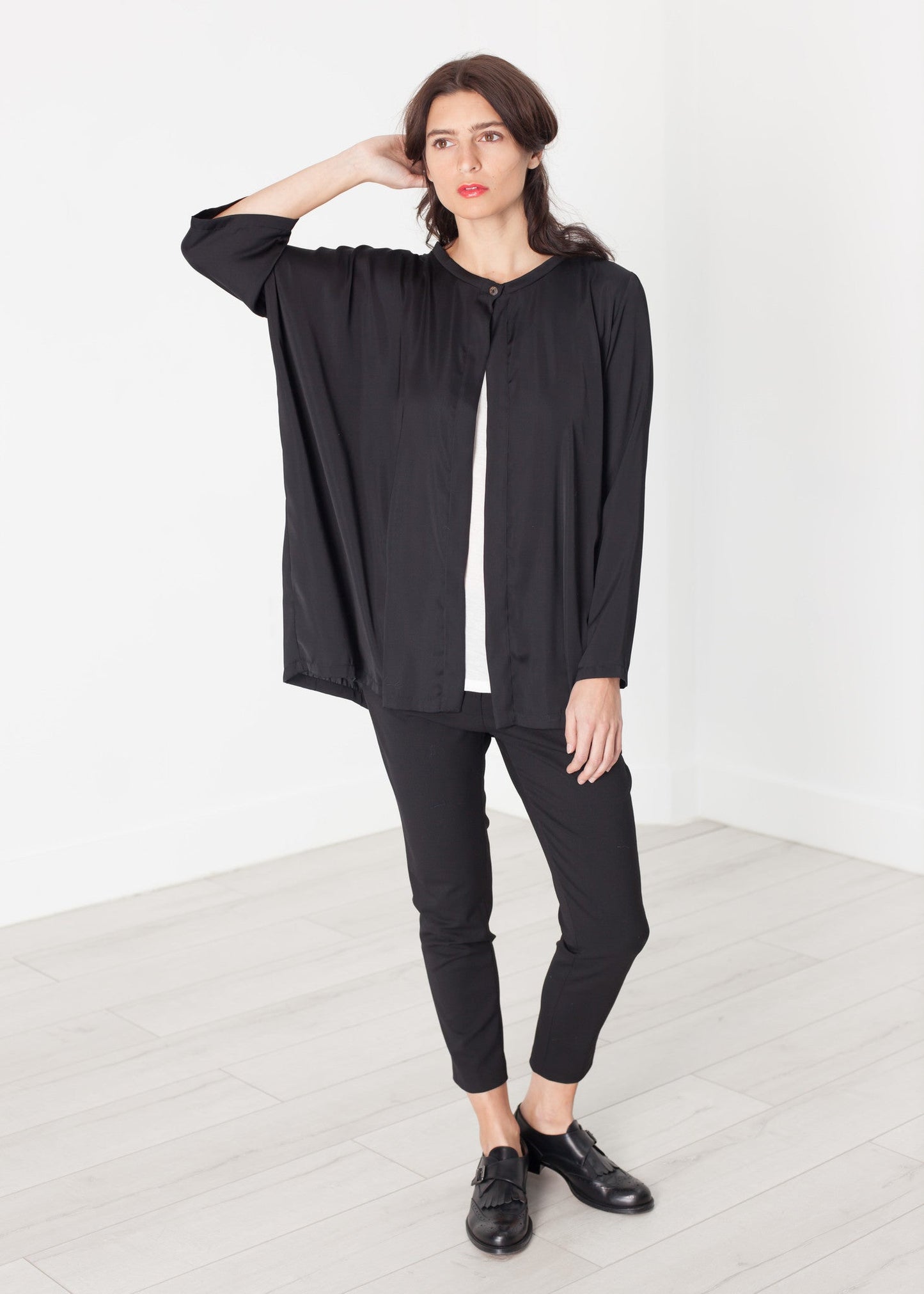 Unbalanced Cardigan in Black