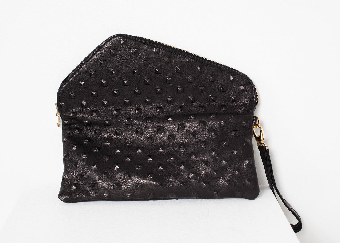 Roxanne Leather Clutch in Black