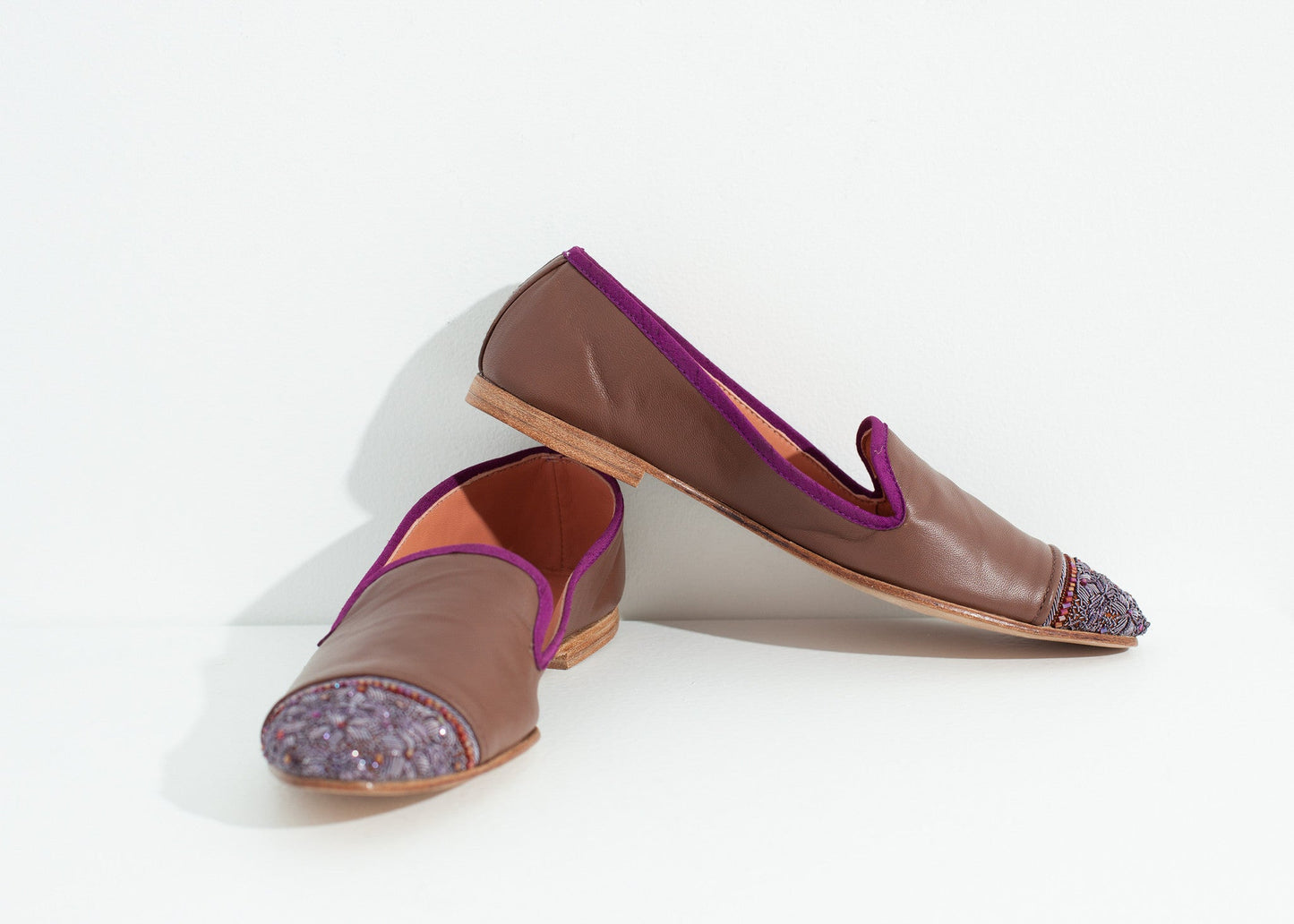 Bizi Cap Toe Loafer in Rose/Aubergine